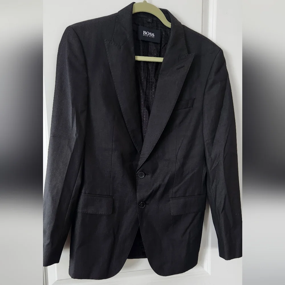 BOSS Hugo Boss Marzotto‎ Italian Fabric Wool Silk Slim Fit Blazer